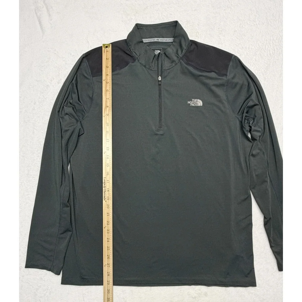 The North Face Men's XL Black ¼ Zip Pullover Shirt Gray Performance FlashDry